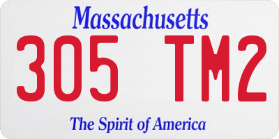 MA license plate 305TM2