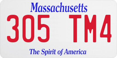 MA license plate 305TM4