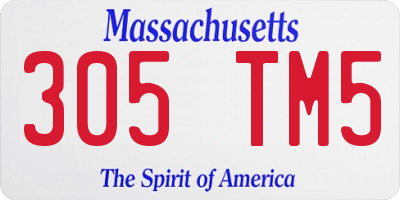 MA license plate 305TM5