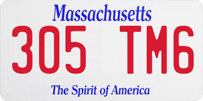 MA license plate 305TM6