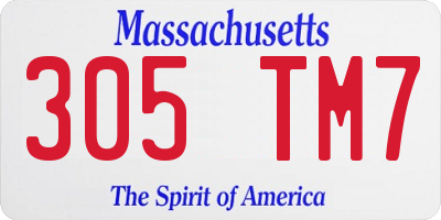 MA license plate 305TM7