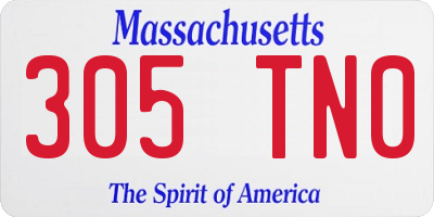 MA license plate 305TN0