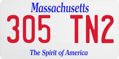 MA license plate 305TN2
