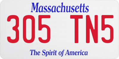 MA license plate 305TN5