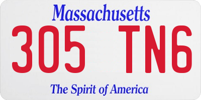 MA license plate 305TN6