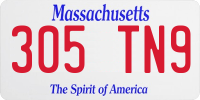 MA license plate 305TN9