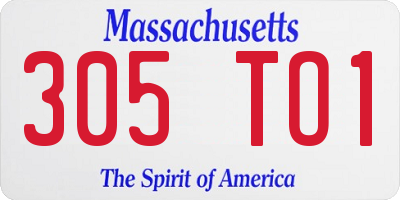 MA license plate 305TO1