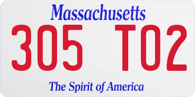 MA license plate 305TO2