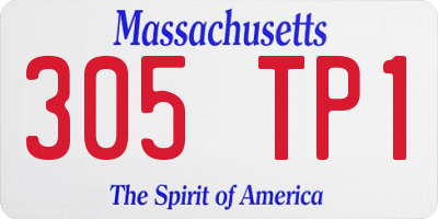 MA license plate 305TP1