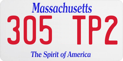 MA license plate 305TP2