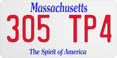 MA license plate 305TP4