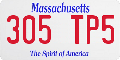 MA license plate 305TP5