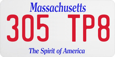 MA license plate 305TP8
