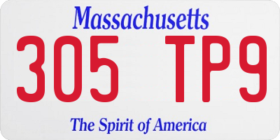 MA license plate 305TP9
