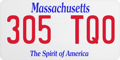 MA license plate 305TQ0