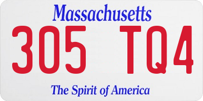 MA license plate 305TQ4