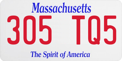 MA license plate 305TQ5