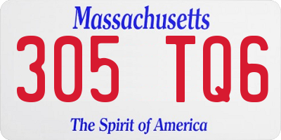 MA license plate 305TQ6