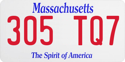 MA license plate 305TQ7