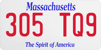 MA license plate 305TQ9