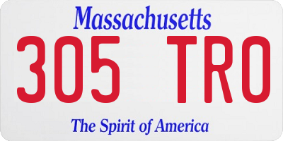 MA license plate 305TR0