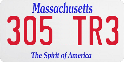 MA license plate 305TR3