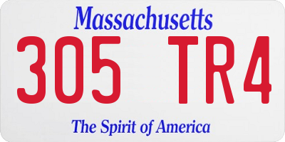 MA license plate 305TR4