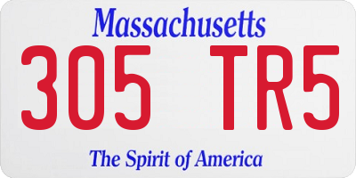 MA license plate 305TR5
