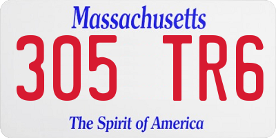 MA license plate 305TR6