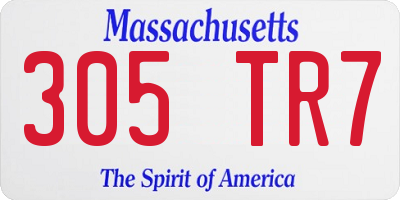 MA license plate 305TR7