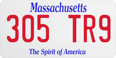 MA license plate 305TR9