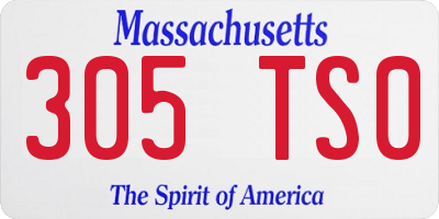 MA license plate 305TS0