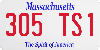 MA license plate 305TS1
