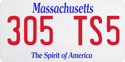 MA license plate 305TS5