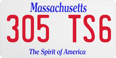 MA license plate 305TS6