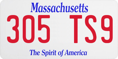 MA license plate 305TS9