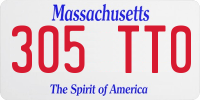 MA license plate 305TT0