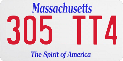 MA license plate 305TT4