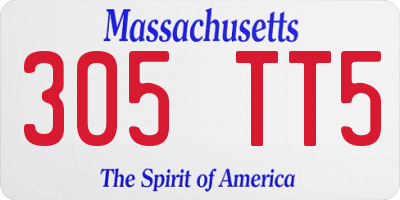 MA license plate 305TT5
