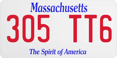 MA license plate 305TT6