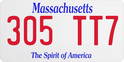 MA license plate 305TT7
