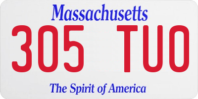 MA license plate 305TU0