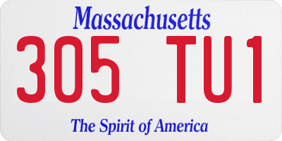 MA license plate 305TU1