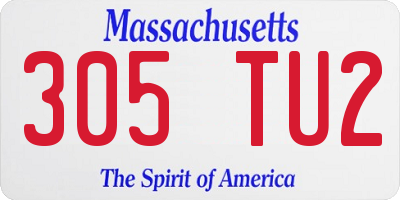 MA license plate 305TU2
