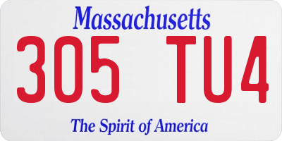 MA license plate 305TU4