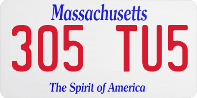 MA license plate 305TU5