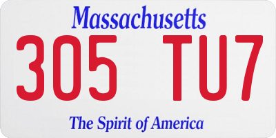MA license plate 305TU7