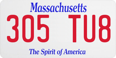 MA license plate 305TU8