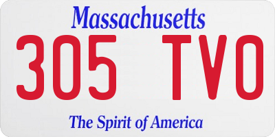 MA license plate 305TV0