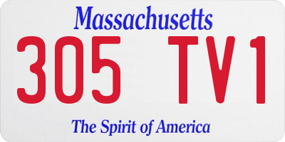 MA license plate 305TV1